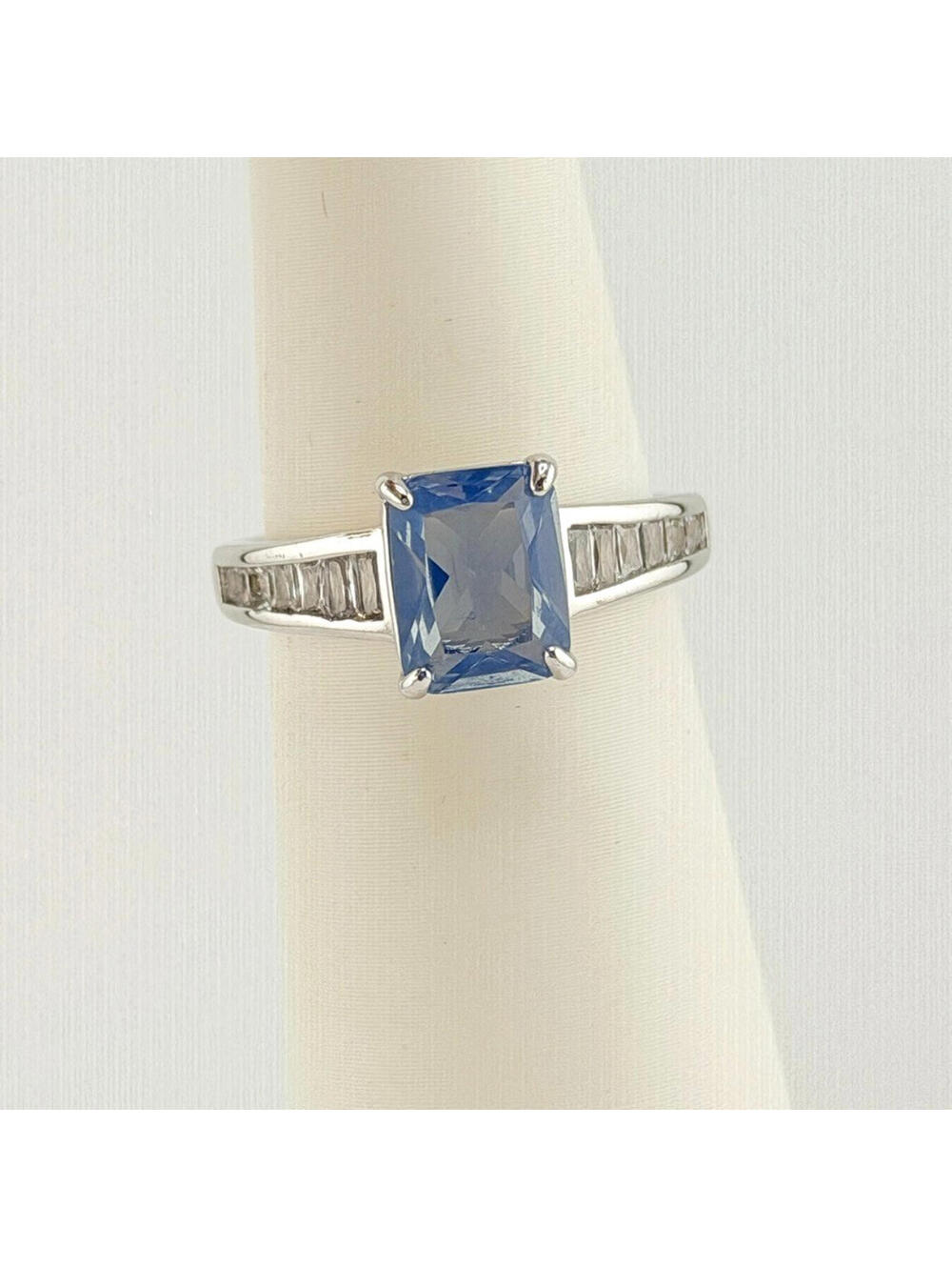 Bomb Party Ring Sz 7 "Fate Has It Covered" Blue Moonstone on Rhodium RBP8193